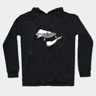 Surreal Whale- Black Hoodie